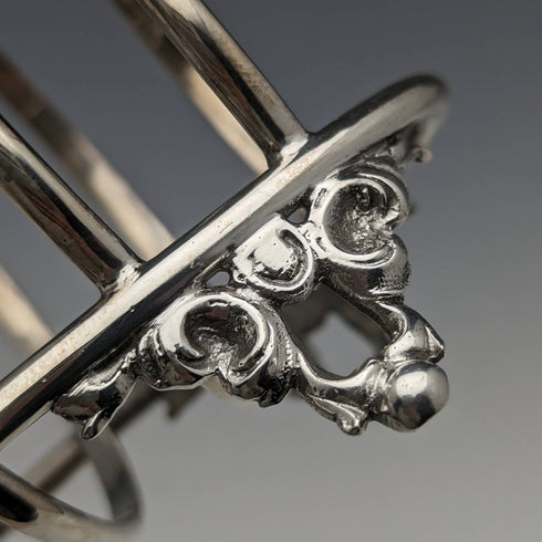 British antique silver plate toast rack 205g